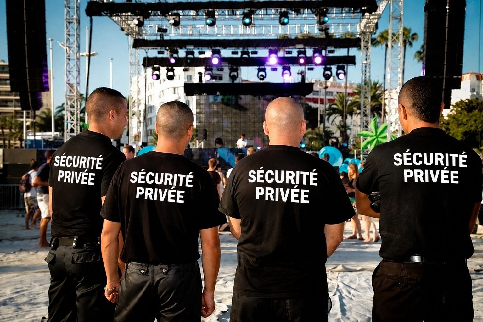Agents en tenue Sécurité privée lors d'un événement